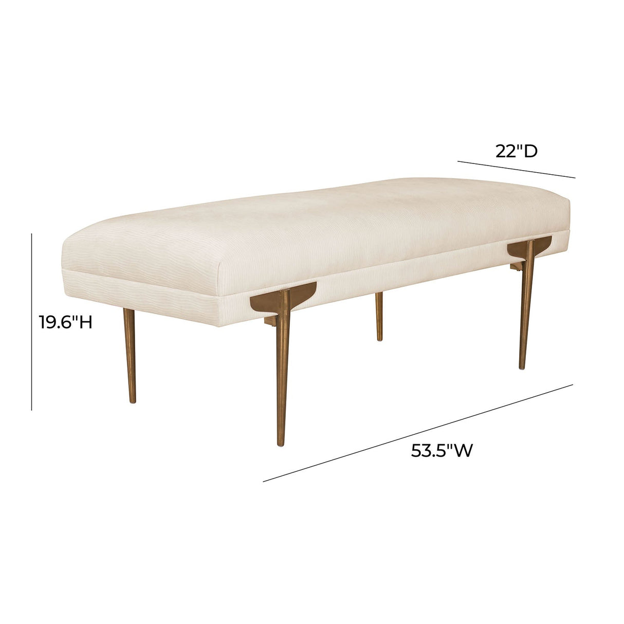 Brno Waived Velvet Bench | TOV | Home Elegance USA