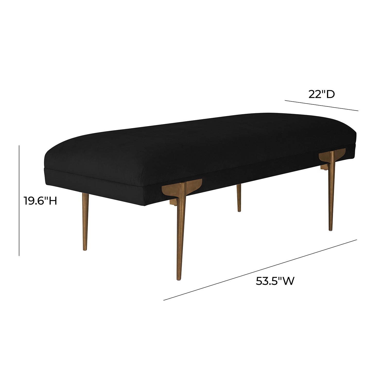 Tov Furniture Brno Velvet Bench