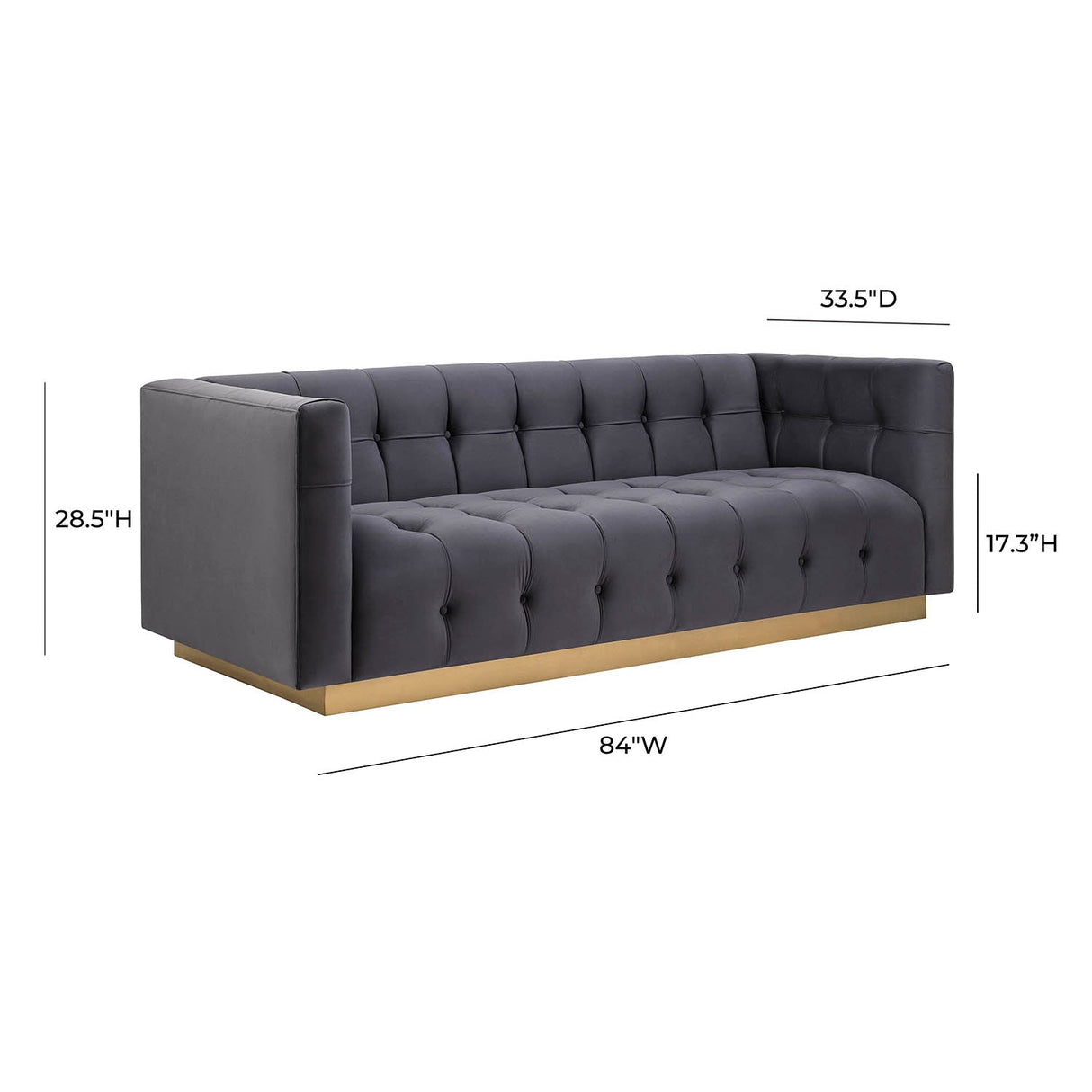 Tov Furniture Roma Velvet Sofa