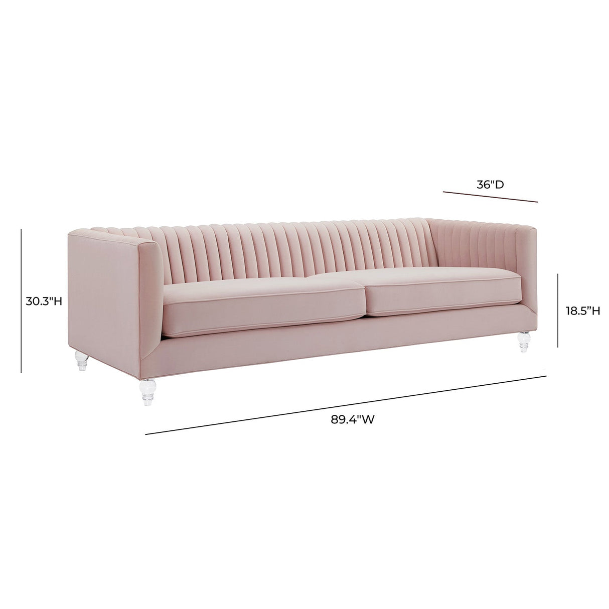 Aviator Velvet Sofa | TOV | Home Elegance USA