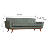 Tov Furniture Lyon Smoke Gray Leather Sofa