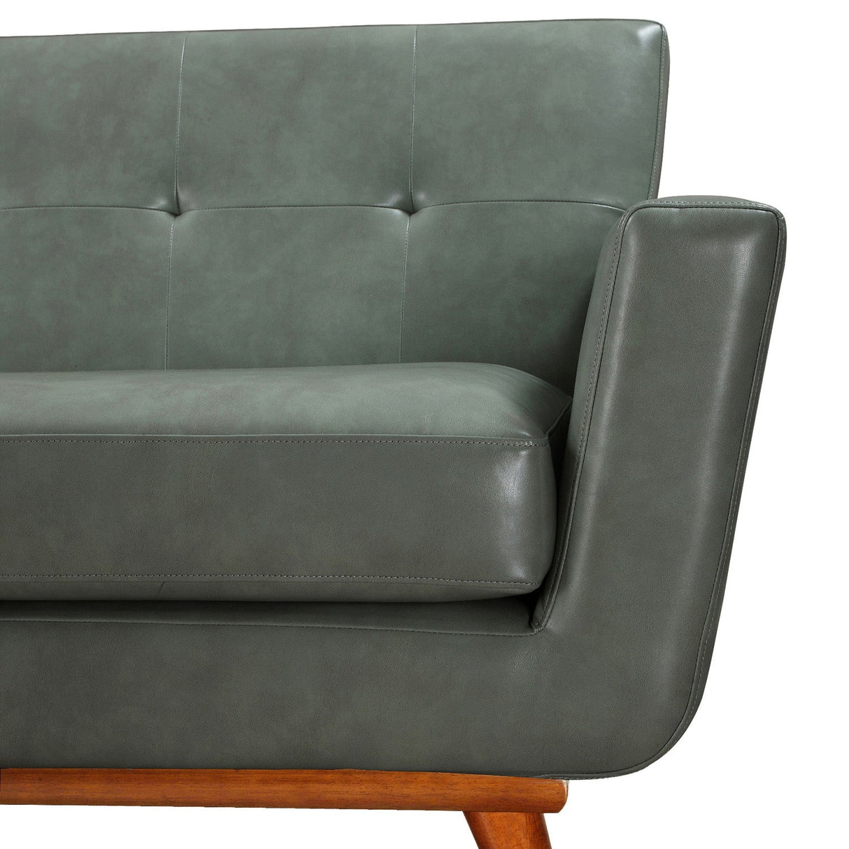 Tov Furniture Lyon Smoke Gray Leather Sofa