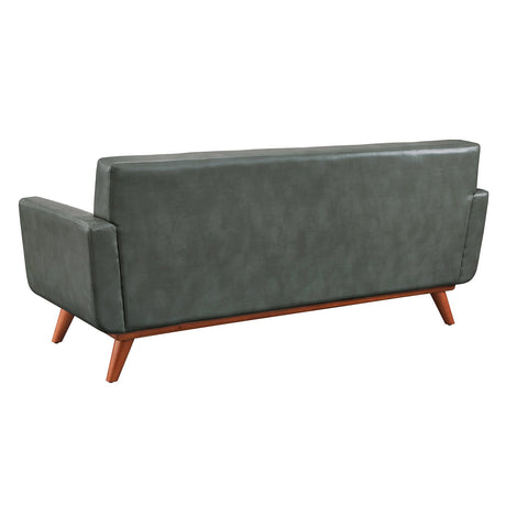 Tov Furniture Lyon Smoke Gray Leather Loveseat