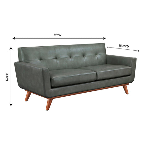 Tov Furniture Lyon Smoke Gray Leather Loveseat