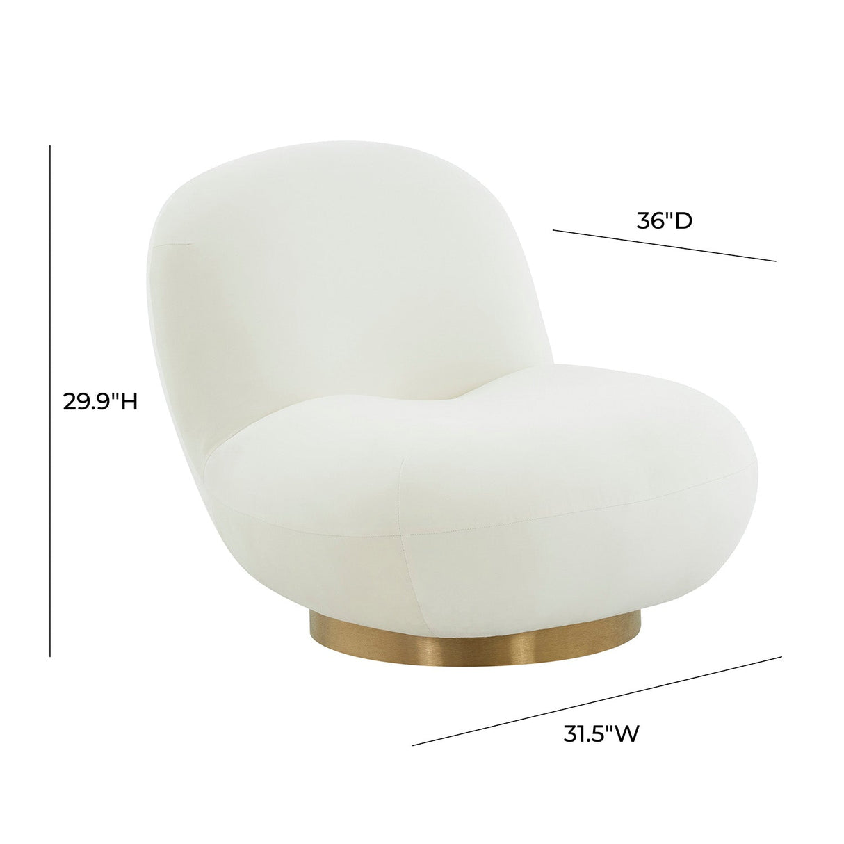 Tov Furniture Emily Velvet Swivel Chair