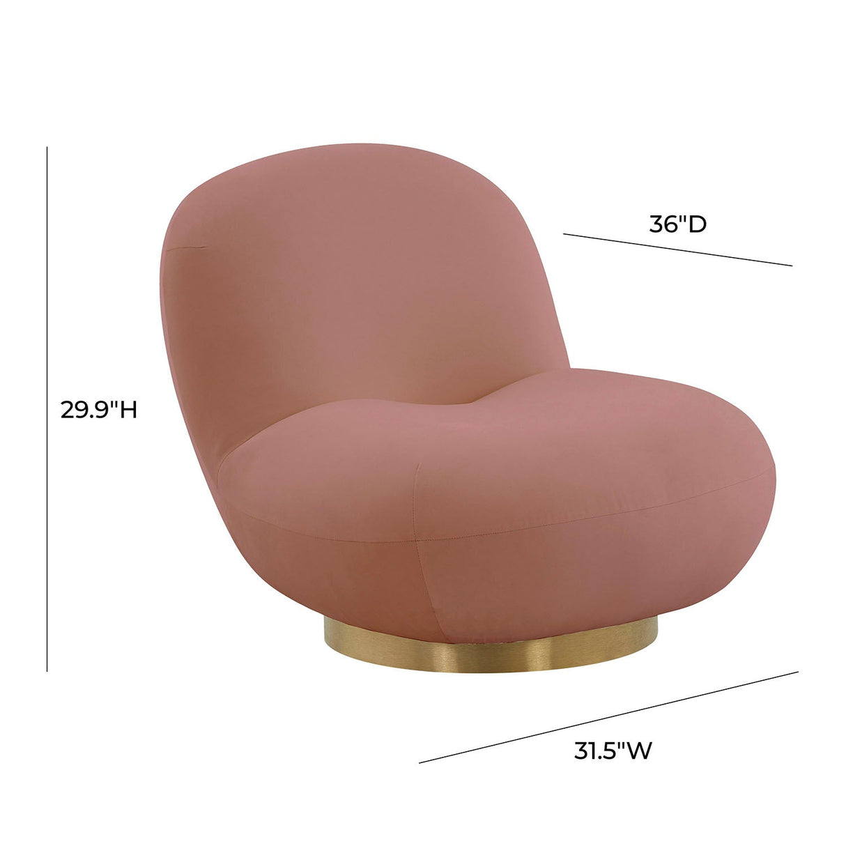 Tov Furniture Emily Velvet Swivel Chair