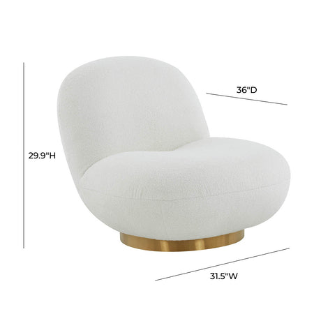 Tov Furniture Emily Boucle Swivel Chair