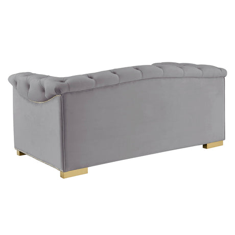 Cream Farah Velvet Loveseat | TOV