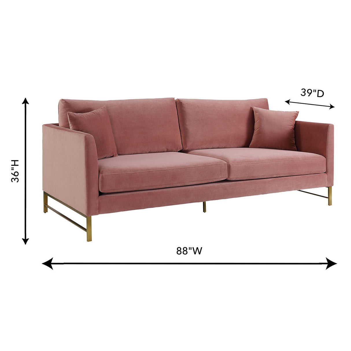 Tov Furniture Massi Velvet Sofa