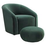 Tov Furniture Boboli Velvet Chair/Ottoman Set