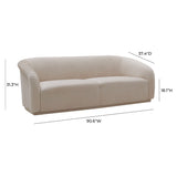 Tov Furniture Yara Pleated Velvet Sofa