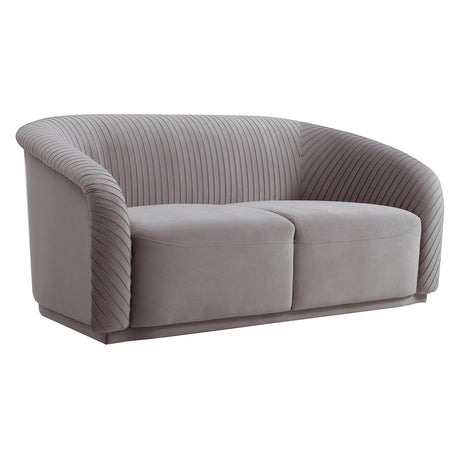 Tov Furniture Yara Pleated Velvet Loveseat