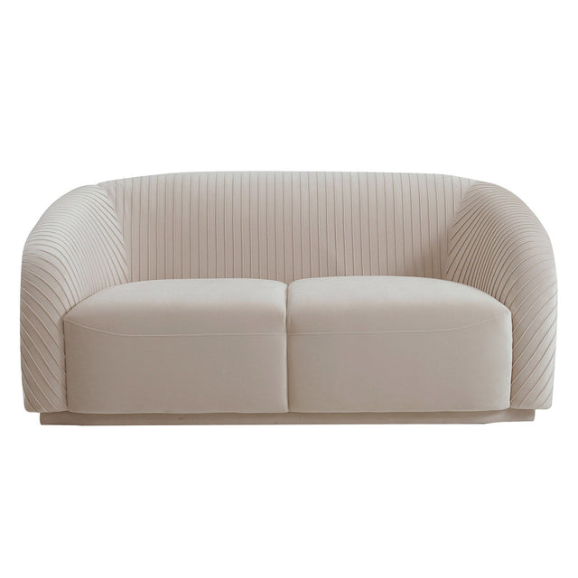 Yara Pleated Velvet Loveseat | TOV