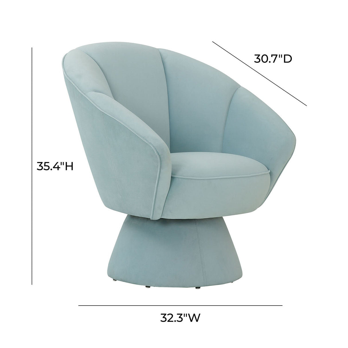 Allora Velvet Swivel Chair | TOV - TOV - S68103 - Home Elegance USA - 18