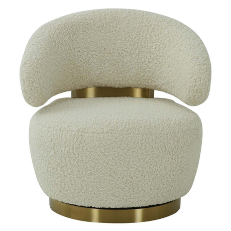 Austin Shearling Swivel Chair | TOV - TOV - S68119 - Home Elegance USA - 2