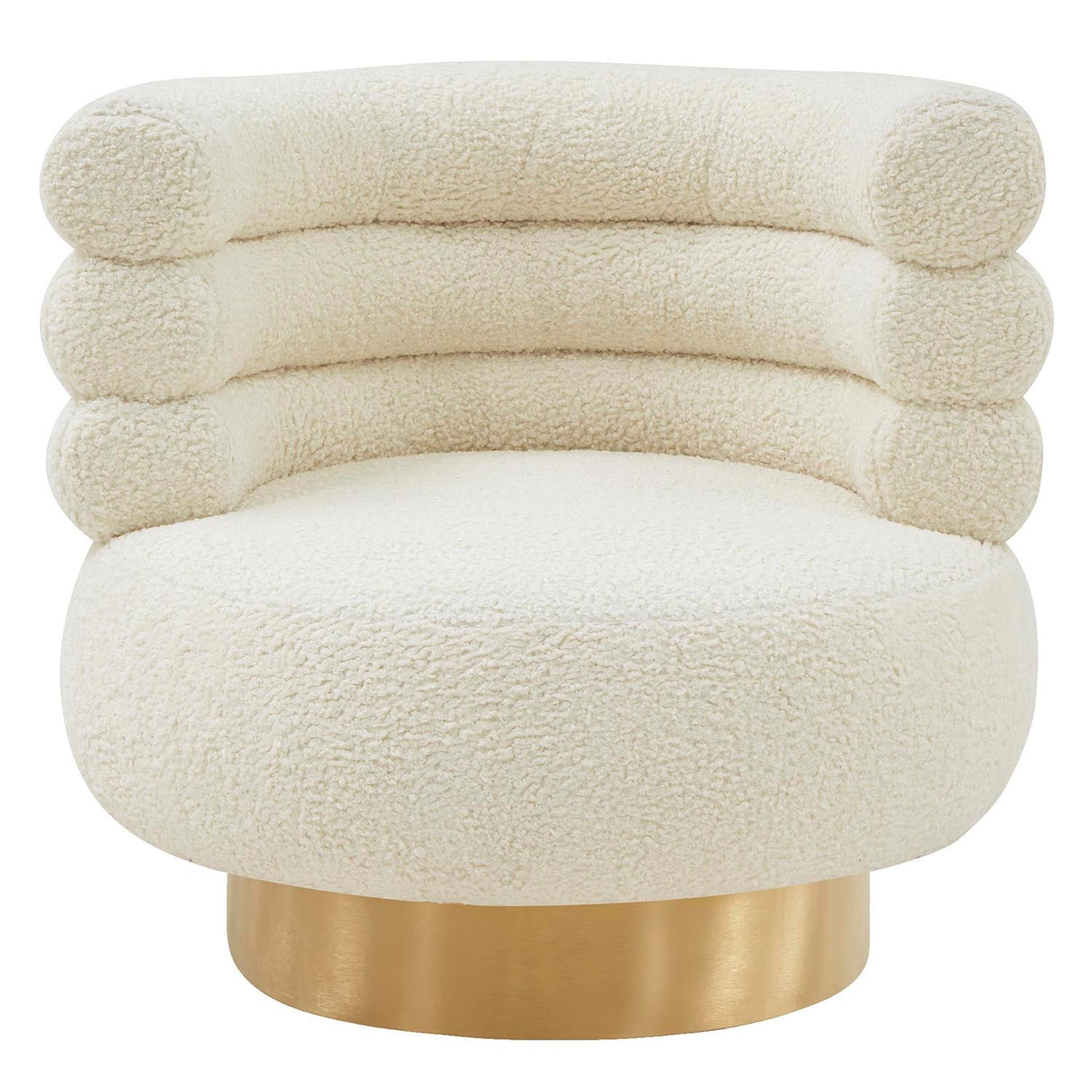 Tov Furniture Naomi Faux Shearling Swivel Chair