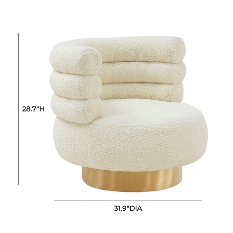 Tov Furniture Naomi Faux Shearling Swivel Chair