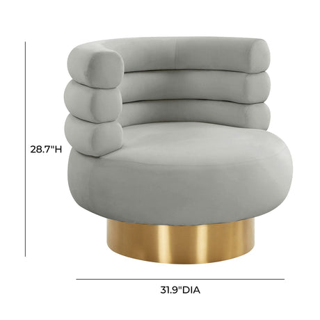 Tov Furniture Naomi Velvet Swivel Chair