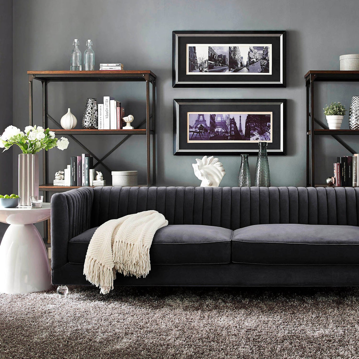 Aviator Velvet Sofa | TOV | Home Elegance USA