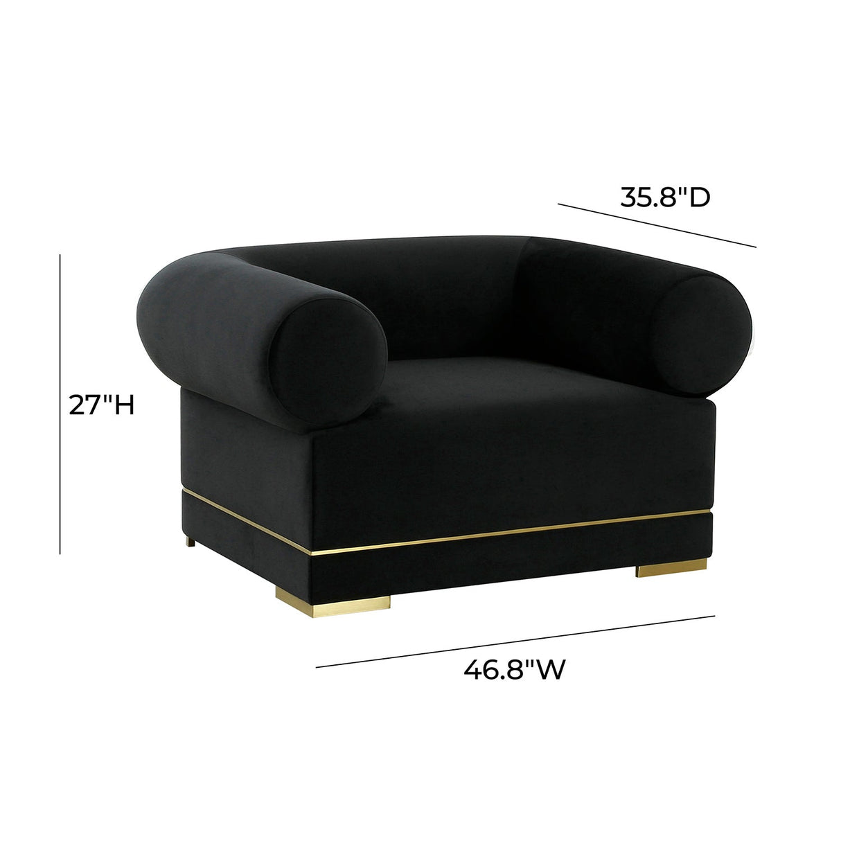 Tov Furniture Ricardo Velvet Accent Chair
