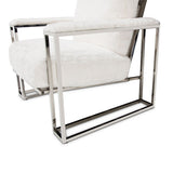 Michael Amini Trance Astro Faux Fur Chair Stainless Steel - Home Elegance USA