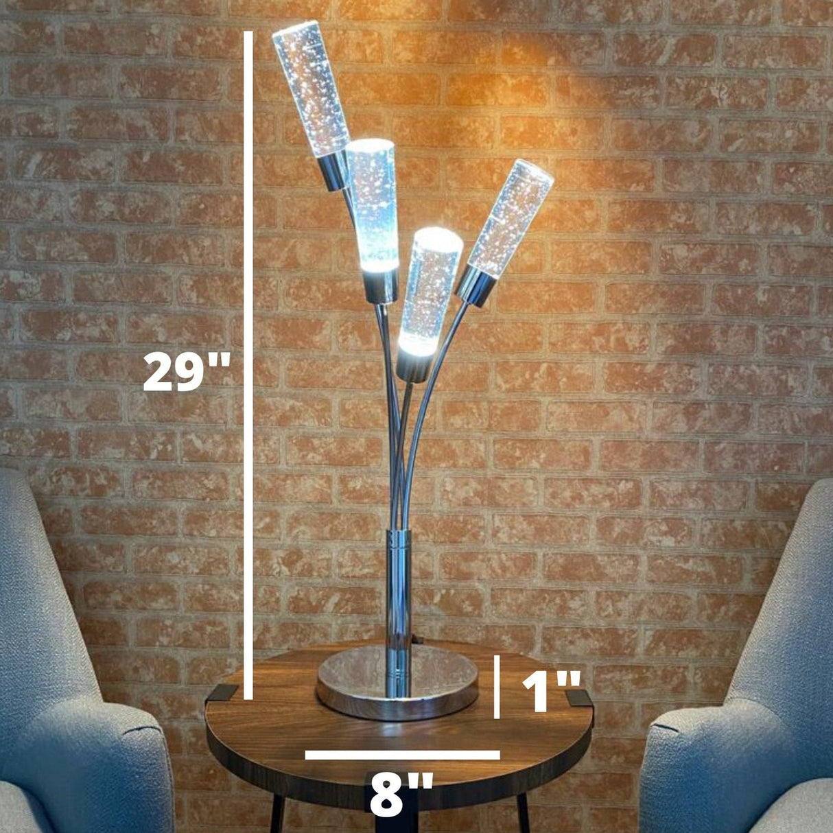 Table Lamp Five Acrylic Tube LED - Home Elegance USA