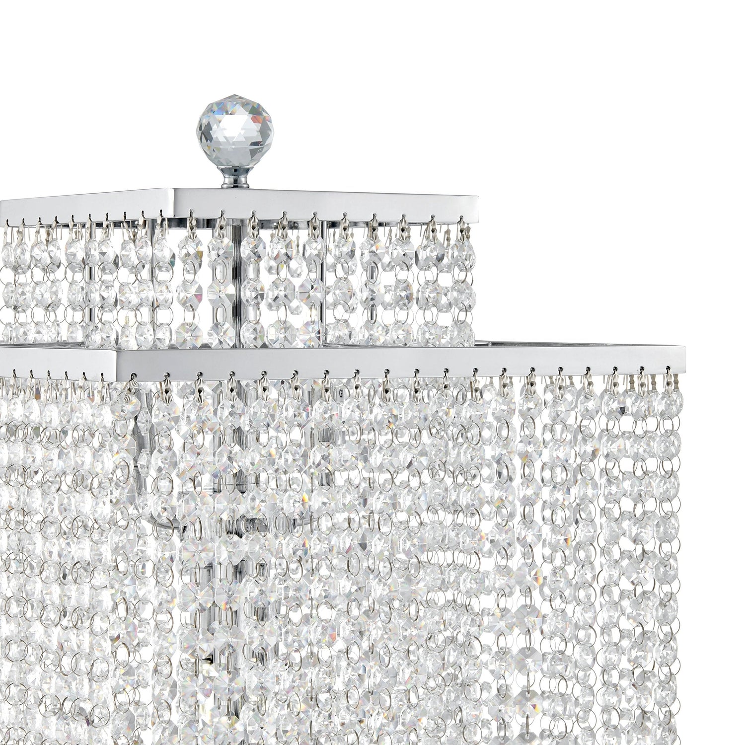 Table Lamp Square Crystal Double Crown - Home Elegance USA