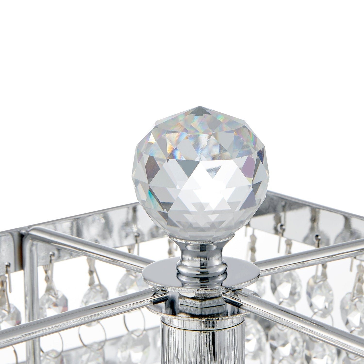 Table Lamp Square Crystal Double Crown - Home Elegance USA