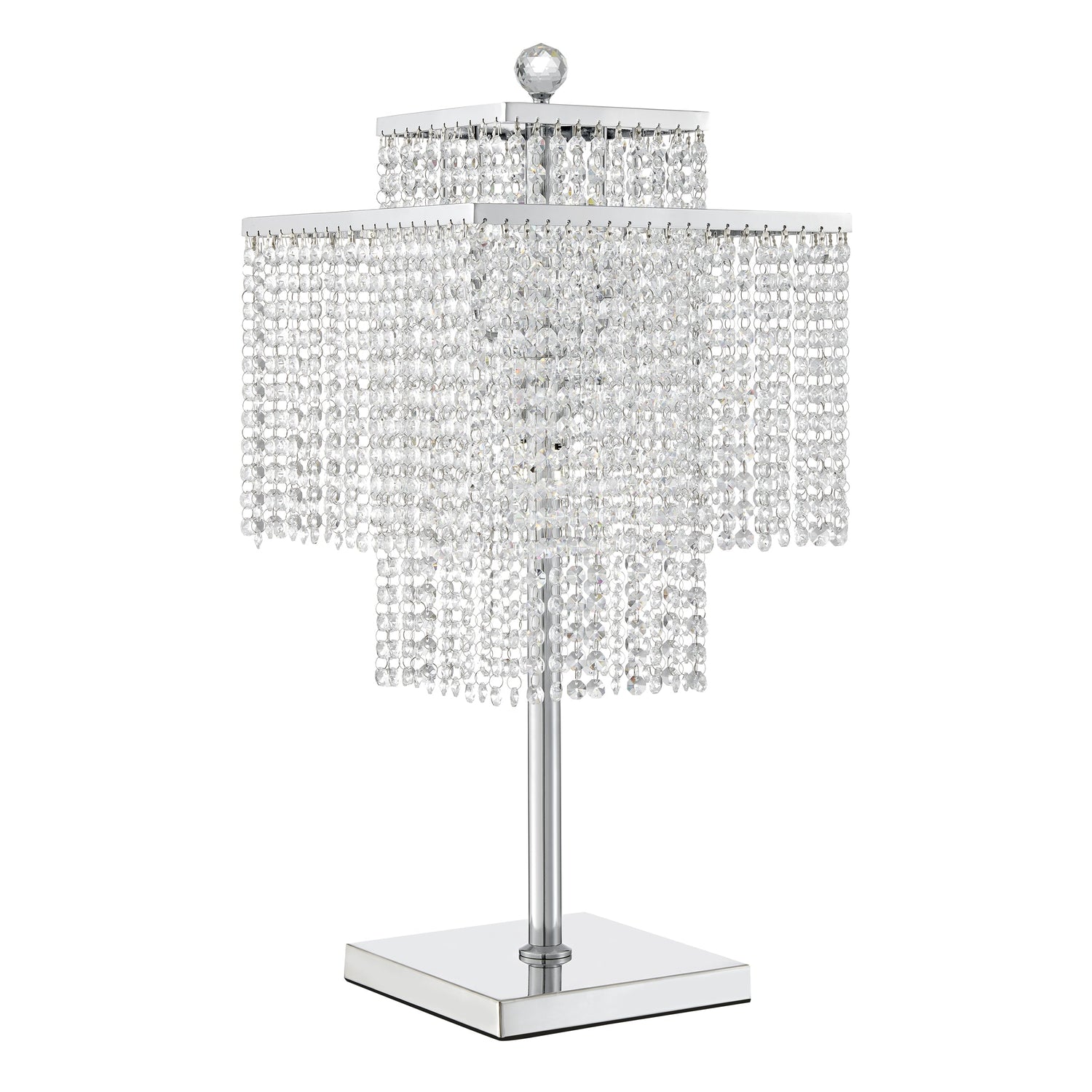 Table Lamp Square Crystal Double Crown - Home Elegance USA