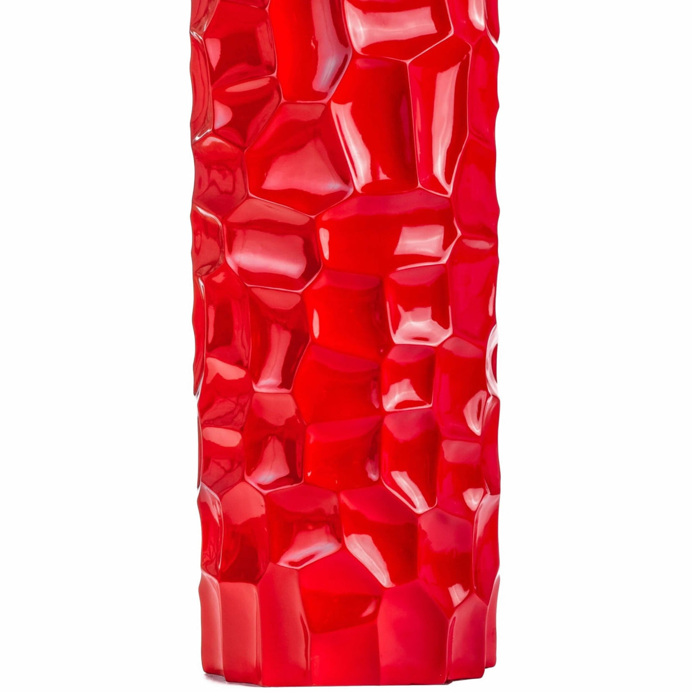 Textured Honeycomb Vase // Red, 52" - Home Elegance USA