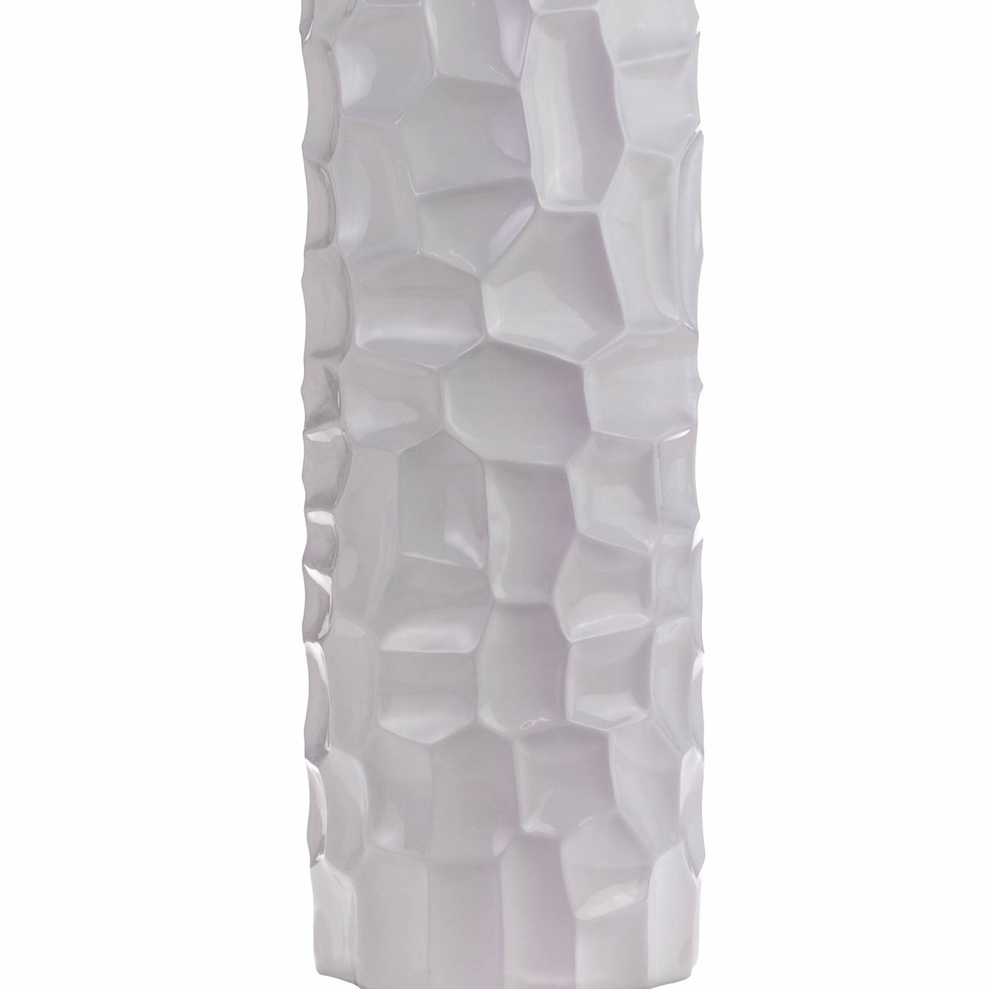 Textured Honeycomb Vase // White, 52" - Home Elegance USA