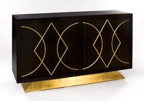 4448-S Credenza Cabinet / Buffet Faux Walnut Finish | Artmax - sold by Home Elegance USA