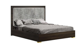 Travertine King Bed In Dark Oak And Gray - 18772-K | J&M