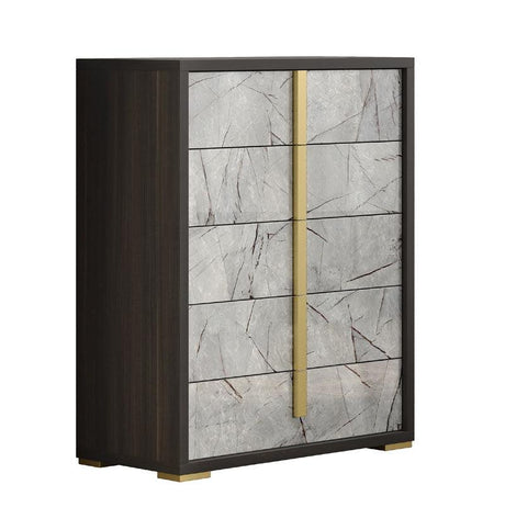 Travertine 6 Piece Queen Bedroom Set In Dark Oak And Gray - 18772-Q-6Set | J&M