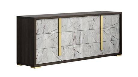 Travertine 6 Piece King Bedroom Set In Dark Oak And Gray- 18772-K-6Set | J&M