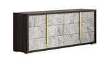 J&M Furniture - Travertine Dresser With Mirror In Dark Oak And Gray - 18772-Dm