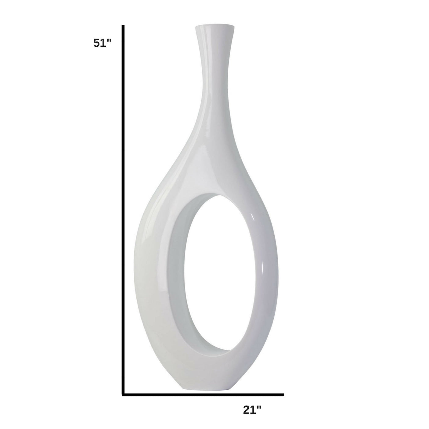 Trombone Vase // Large White - Home Elegance USA