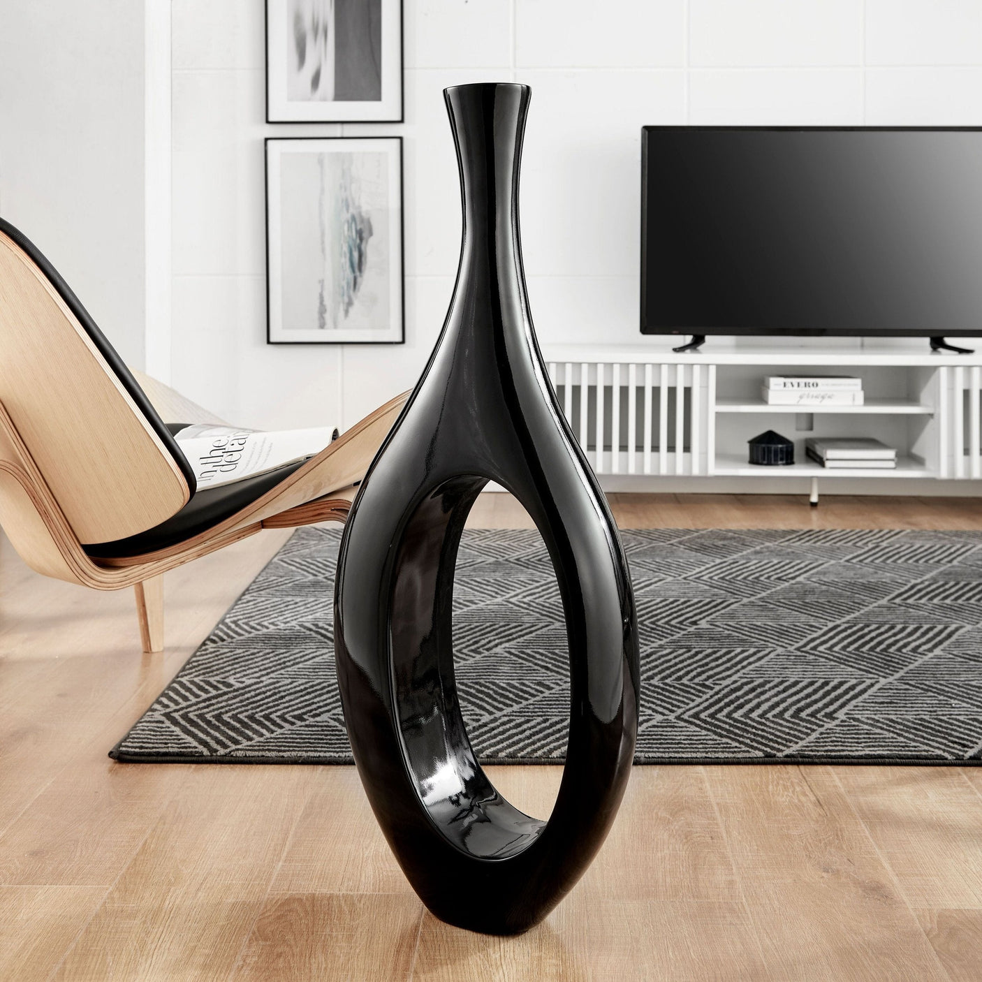Trombone Vase // Small Black - Home Elegance USA