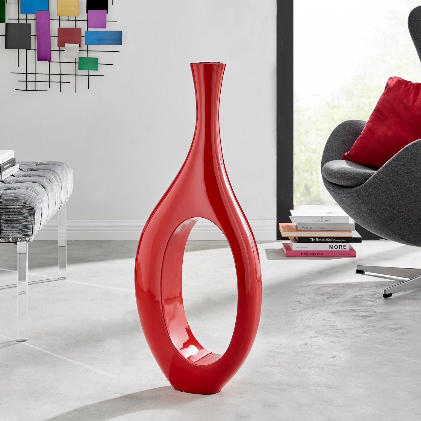 Trombone Vase // Small Red - Home Elegance USA