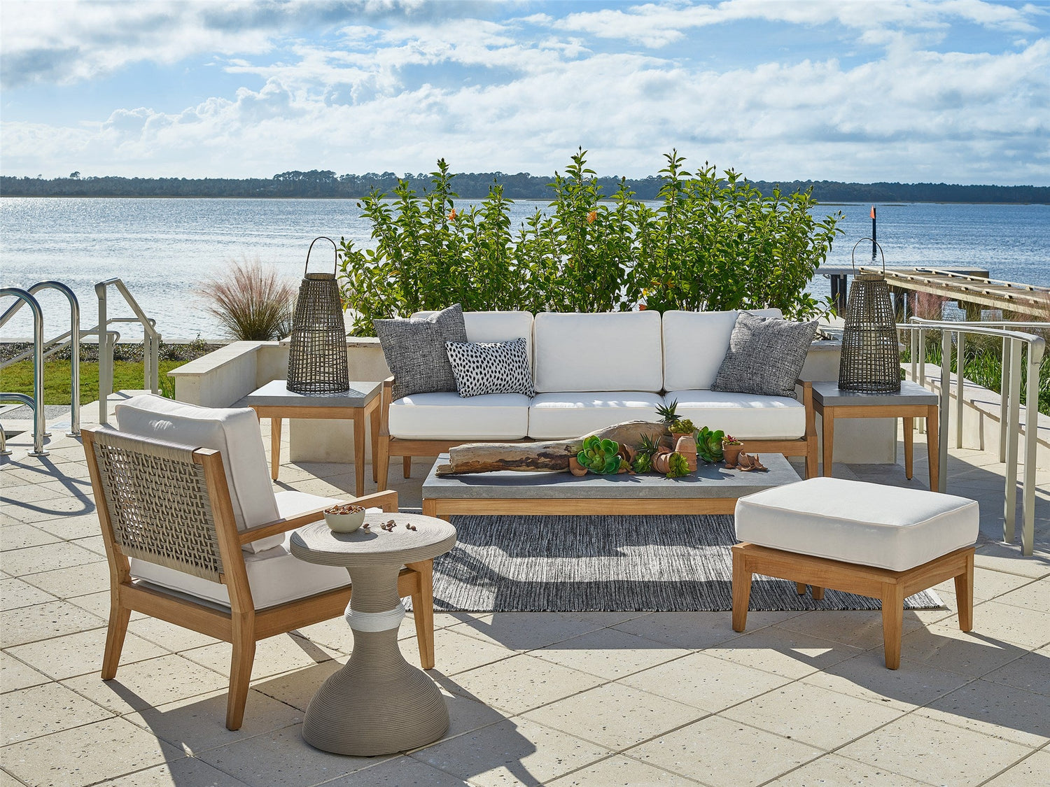 Coastal Living Outdoor Chesapeake Ottoman | Universal