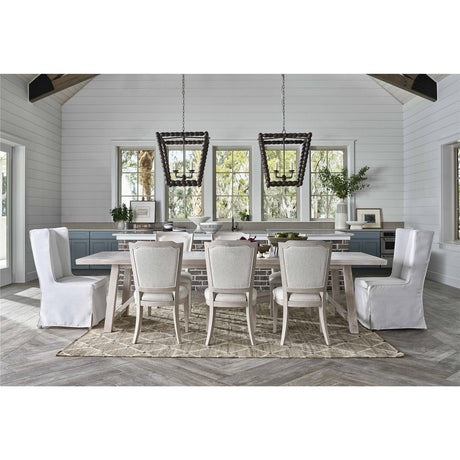 Getaway Dining Table Sea Oat Finish Extendable 124-Inch – Universal