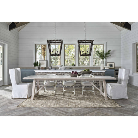 Getaway Dining Table Sea Oat Finish Extendable 124-Inch – Universal