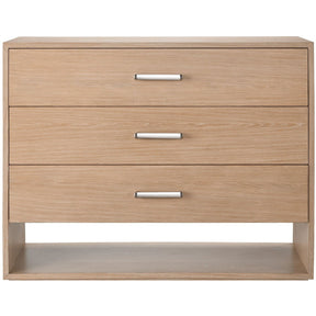 Vista Dresser White Oak with 3 Drawers and Open Shelf | Universal