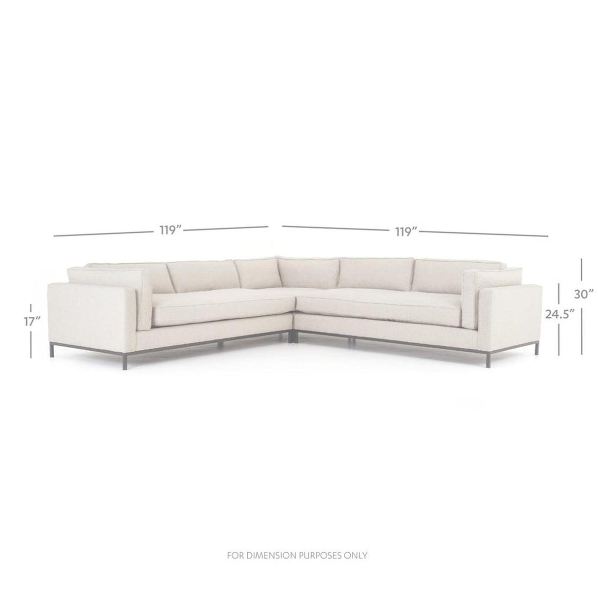 Four Hands Grammercy 3 Pc Sectional