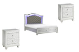 Homelegance - Leesa 3 Piece Eastern King Platform Bedroom Set In Silver - 1430K-1Ek*3