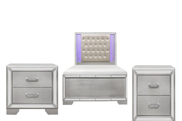 Aveline 3 Piece Queen Bedroom Set In Silver 1428Sv - 1*3 | Homelegance | Home Elegance USA