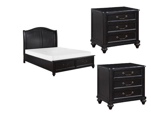 Homelegance - Herman 3 Piece Queen Bedroom Set In Charcoal Brown - 1420-1*3