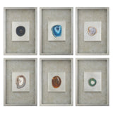 Uttermost Agate Stone Silver Wall Art - Set Of 6 - Home Elegance USA