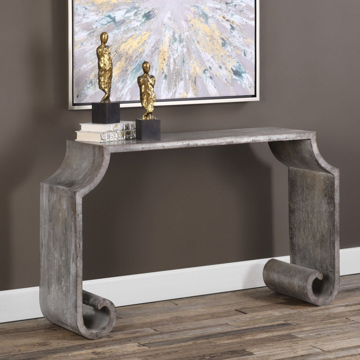 Uttermost Agathon Stone Gray Console Table - Home Elegance USA