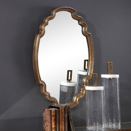 Uttermost Ariane Gold Oval Mirror - Home Elegance USA